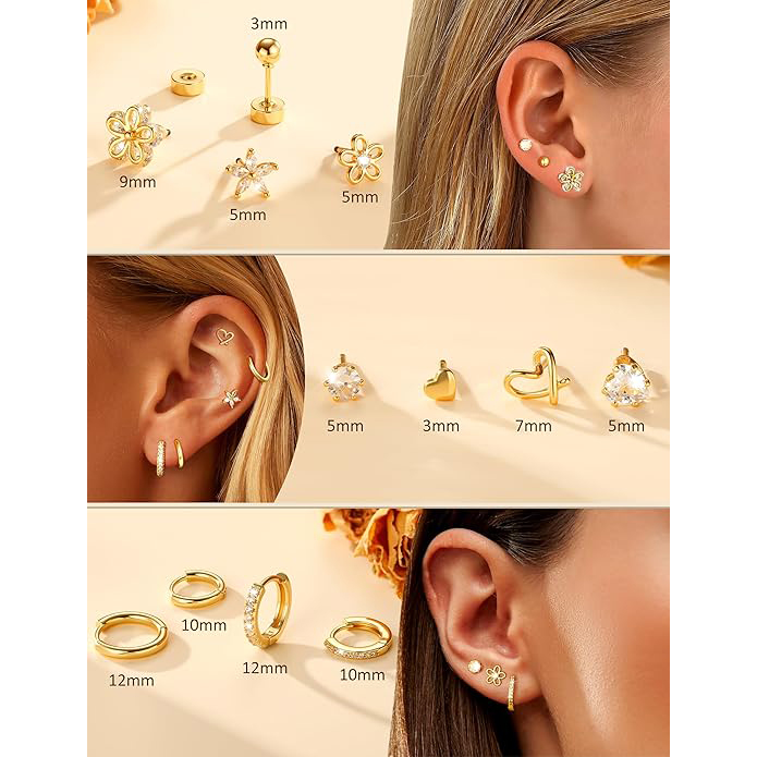 Gold Stud Earrings
