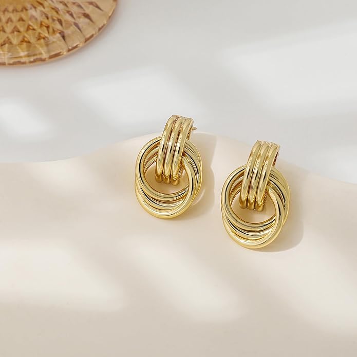 Gold Plated Knot Earrings