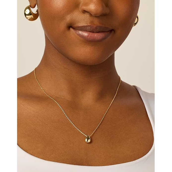 14K Gold Plated Dainty Pear Pendant Necklace